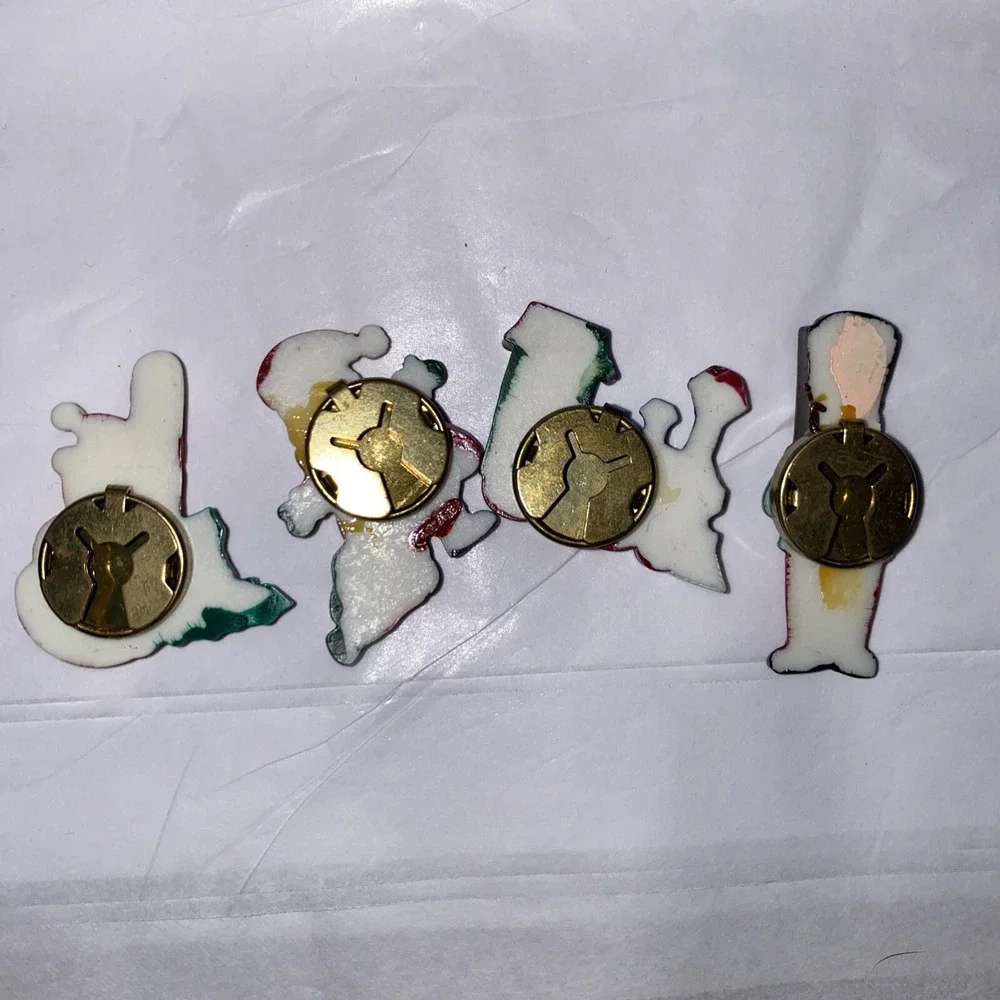 Vintage Button Covers Christmas Santa Train Nutcracker‎ Snap Ons 4x